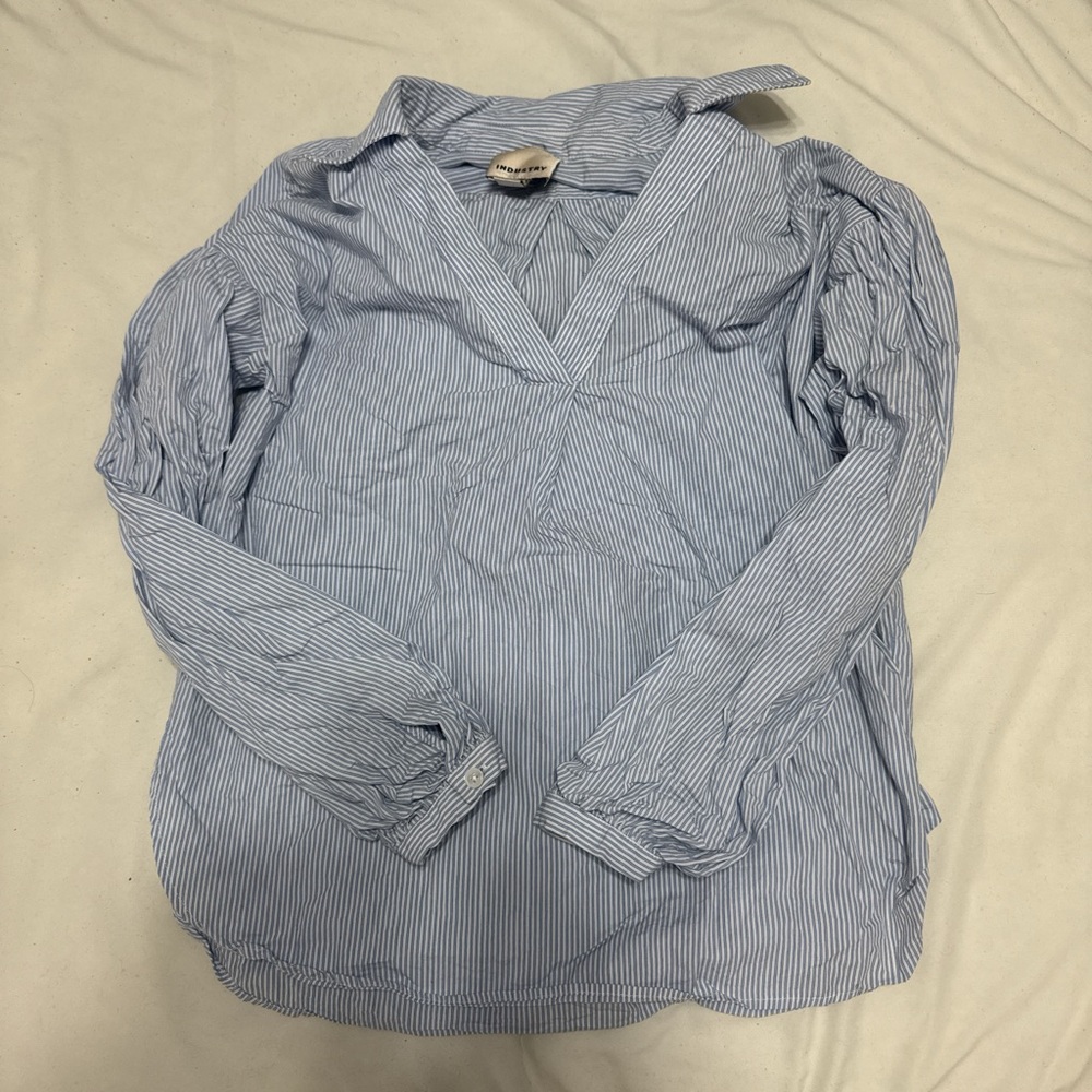 Blue & White Striped Blouse